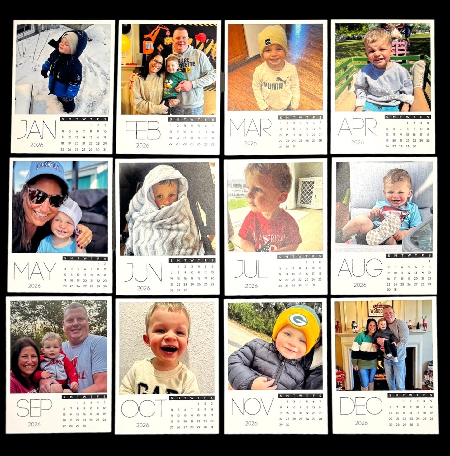 Custom Photo Calendar Magnets – Set of 12
